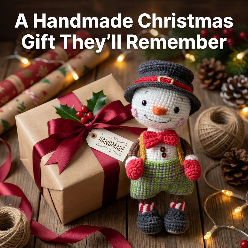 Snowman Amigurumi Crochet Pattern — Dressed Christmas Doll with Removable Hat, US Terms, PDF Download