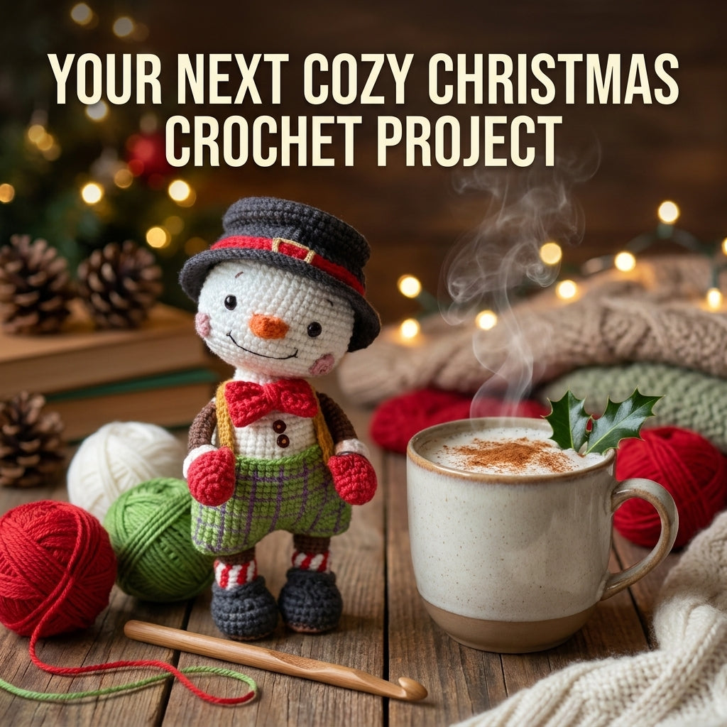 Snowman Amigurumi Crochet Pattern — Dressed Christmas Doll with Removable Hat, US Terms, PDF Download