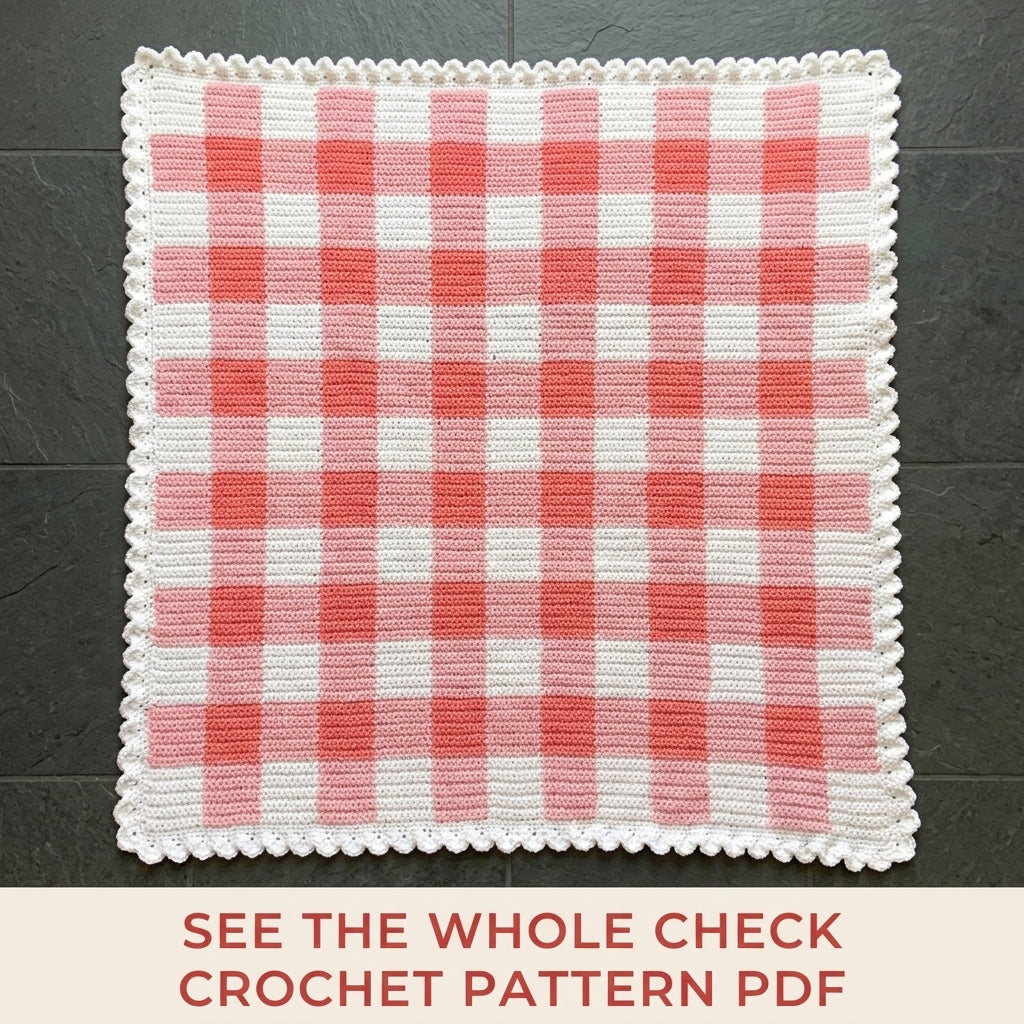 Pink Gingham Baby Blanket Crochet Pattern PDF – Crochet Gingham Afghan