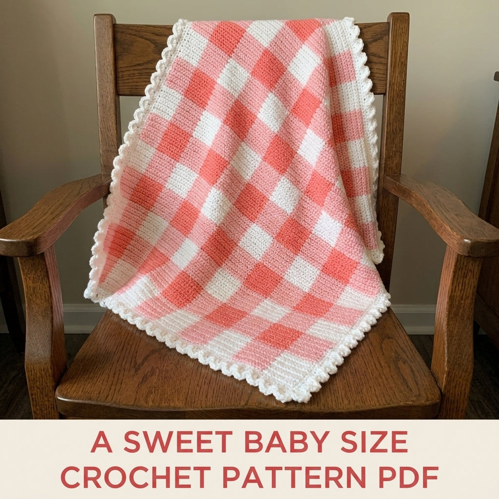 Pink Gingham Baby Blanket Crochet Pattern PDF – Crochet Gingham Afghan