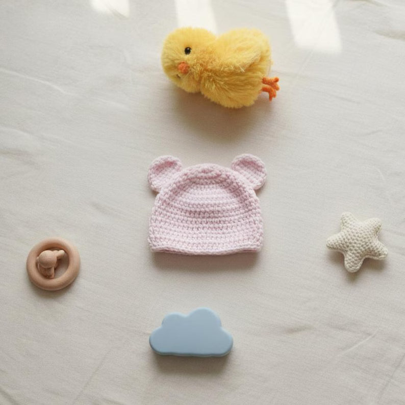 CROCHET PATTERN: Baby Cardigan & Teddy Bear Hat Set | Newborn Sweater Pattern | PDF Instant Download