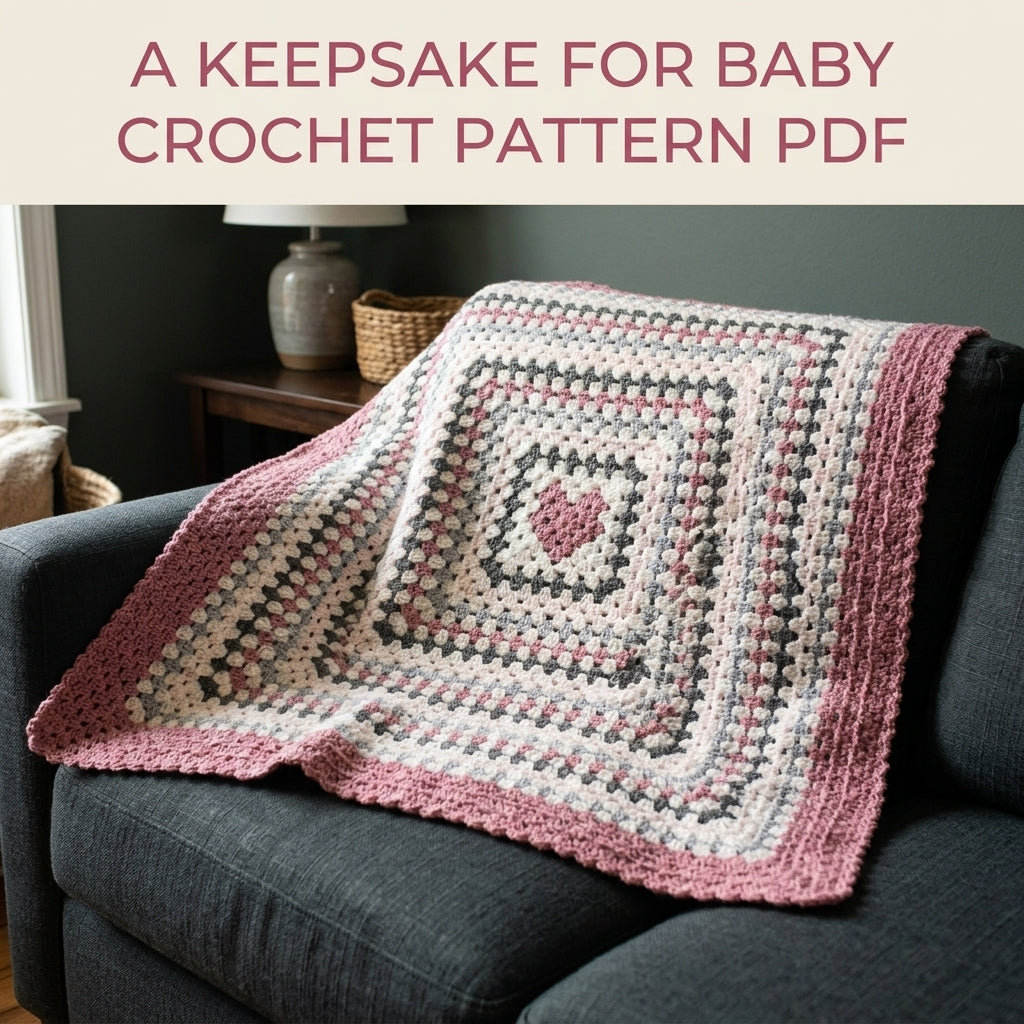 Heart Centre Granny Blanket Crochet Pattern PDF – Giant Granny Square with Heart