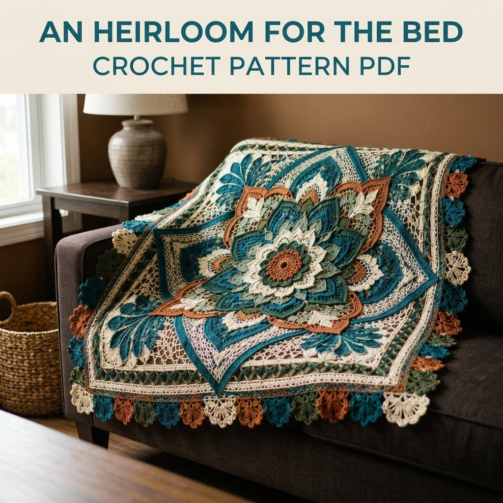 Mandala Lace Bedspread Crochet Pattern PDF – Heirloom Lace Coverlet