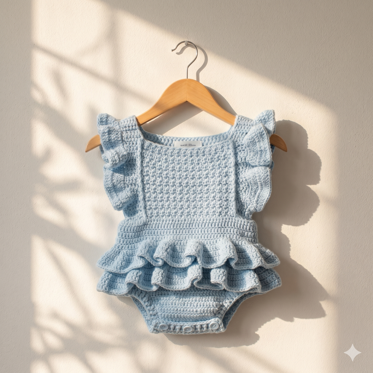Blue Ruffle Baby Romper Crochet Pattern | Vintage Sunsuit (0-6 Months) (PDF Pattern)