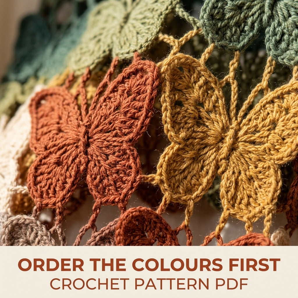 Autumn Butterfly Wrap Crochet Pattern PDF – Ombré Joined Butterfly Shawl