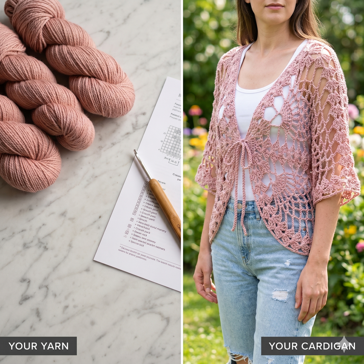 Butterfly Wing Cardigan Crochet Pattern – Lace Design (PDF Download, US Terms)