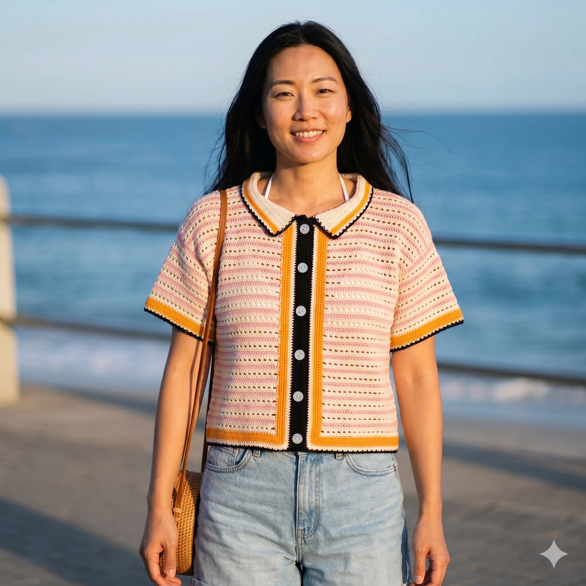 Crochet Button up Shirt Pattern for women - Crochet Summer Top Pattern - Women Size (S to XXL) - Pdf Files in English & French
