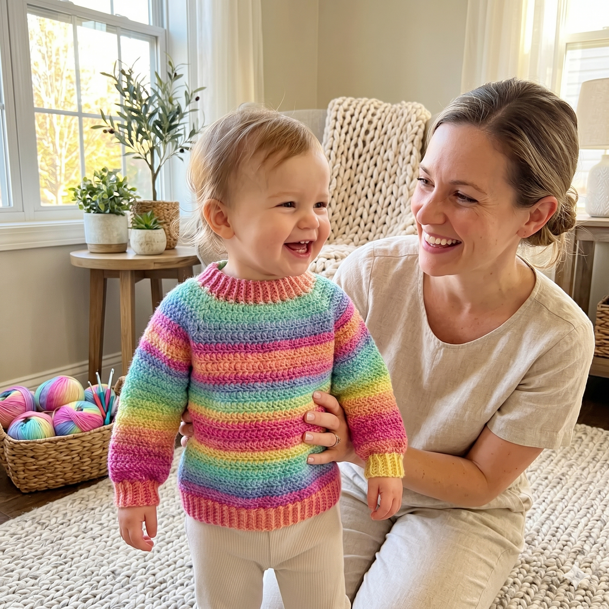 CROCHET PATTERN & VIDEO/ Athabasca Falls Children's Pullover, Easiest Children's Crochet Sweater, Easy Children's Pullover Pattern, Beginner