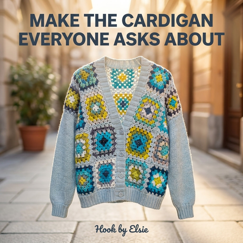 Sunburst Granny Square Cardigan Crochet Pattern