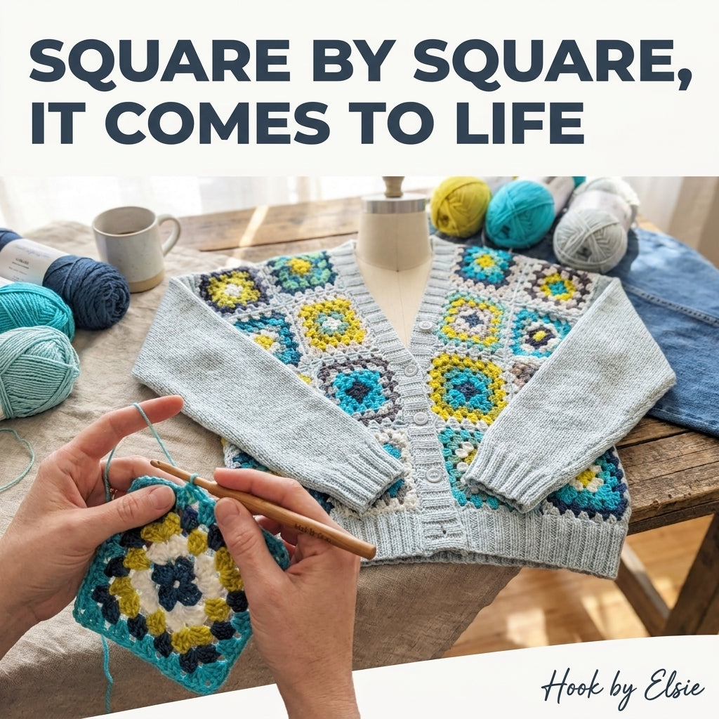 Sunburst Granny Square Cardigan Crochet Pattern