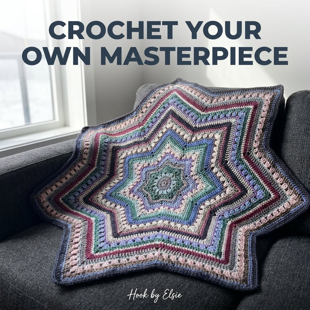 Moonlit Mosaic Star Blanket Crochet Pattern