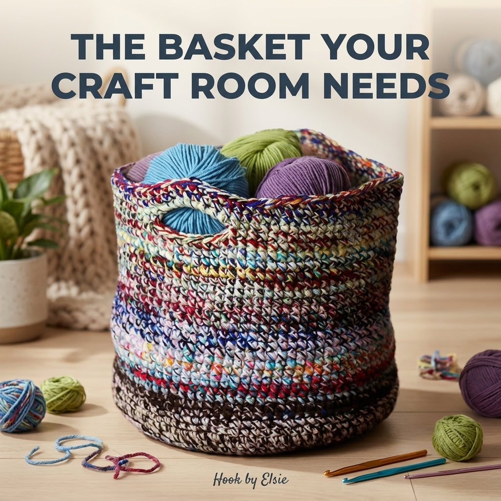 Scrap-Happy Yarn Basket Crochet Pattern