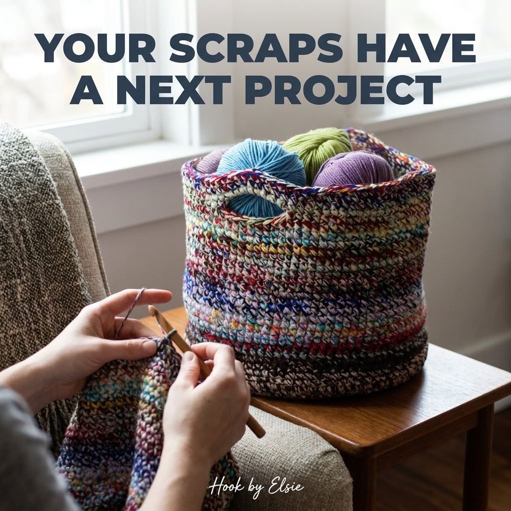 Scrap-Happy Yarn Basket Crochet Pattern