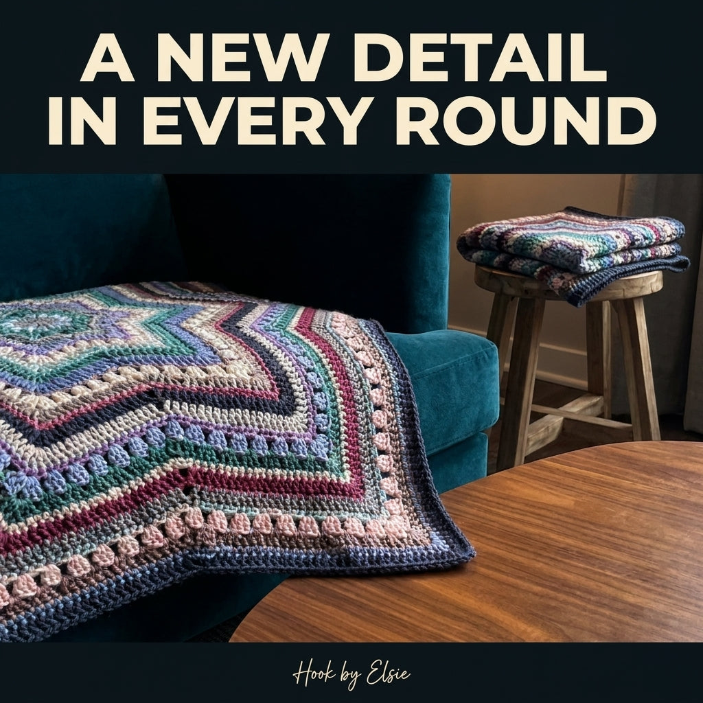 Moonlit Mosaic Star Blanket Crochet Pattern