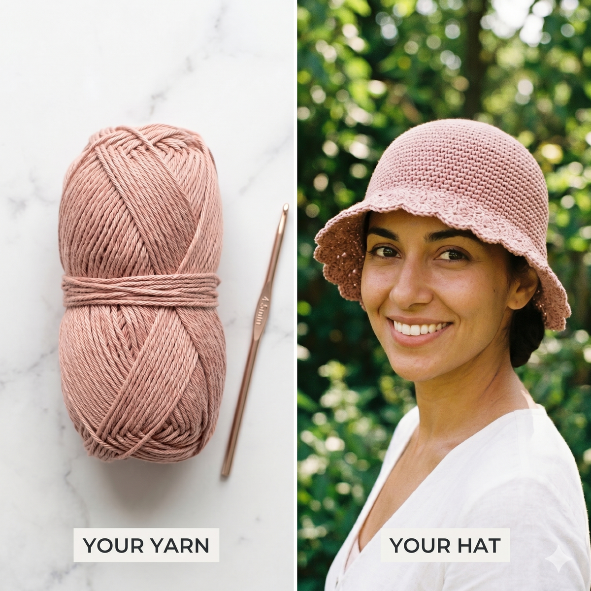 Crochet Bucket Hat Pattern PDF | Scallop Edge Sun Hat (Digital Download)