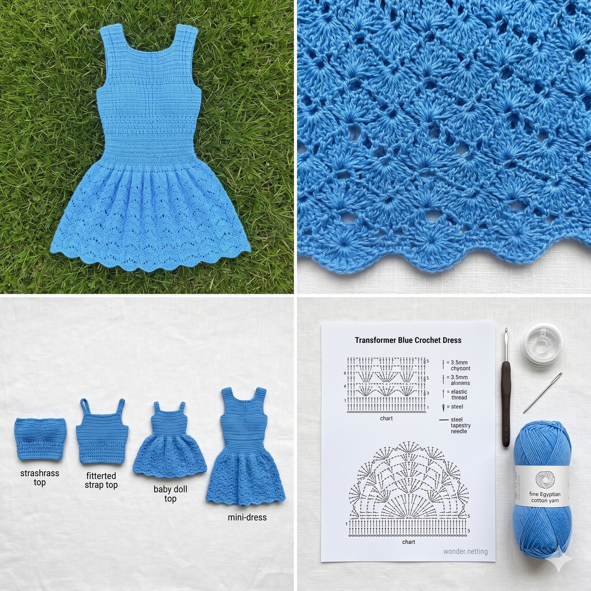 Crochet Dress PDF pattern + Video Tutorial - Summer Dress