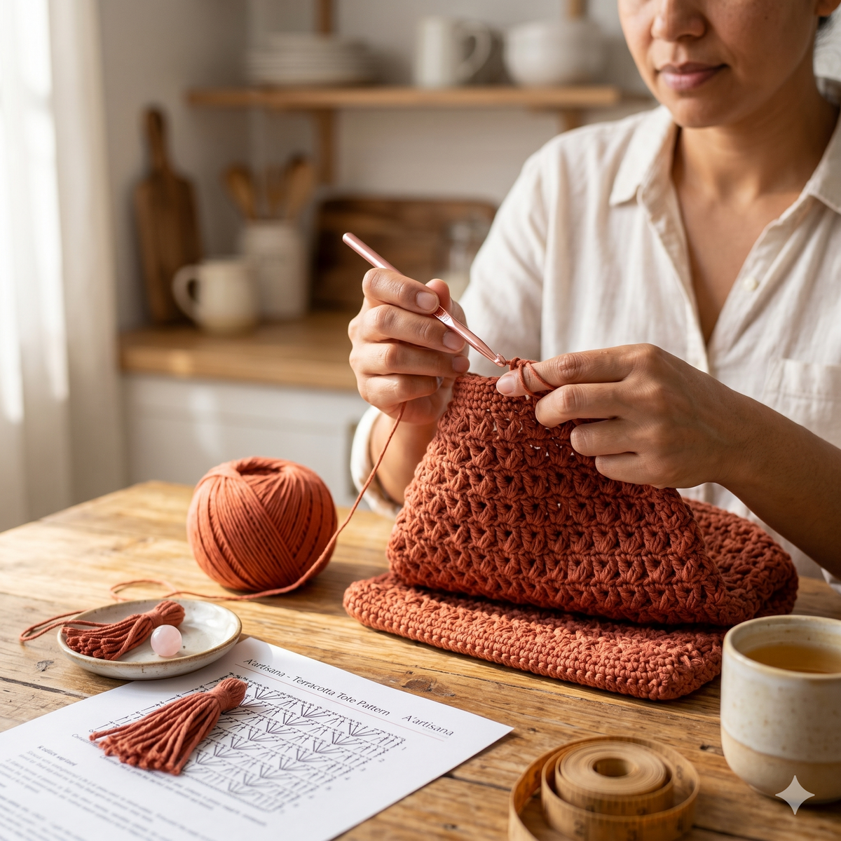 Crochet Tote Bag Pattern | Crochet Shoulder Bag | Textured Handmade Tote Bag | DIY Cotton Handbag (PDF Download)