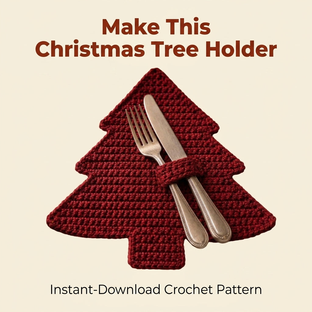 Christmas Tree Placemat Crochet Pattern — Festive Table Set with Matching Napkin Ring, US Terms, PDF Download