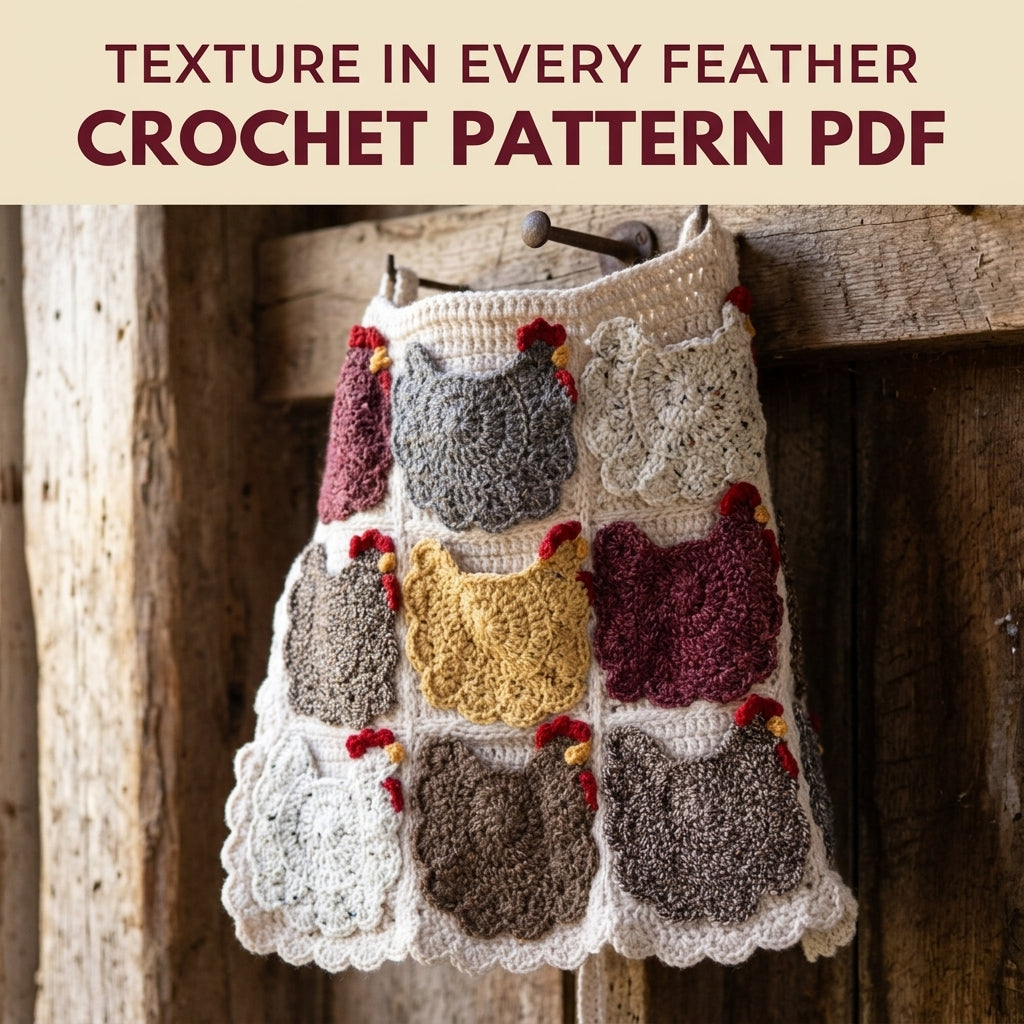 Hen Pocket Egg Apron Crochet Pattern PDF – Chicken Egg Gathering Apron