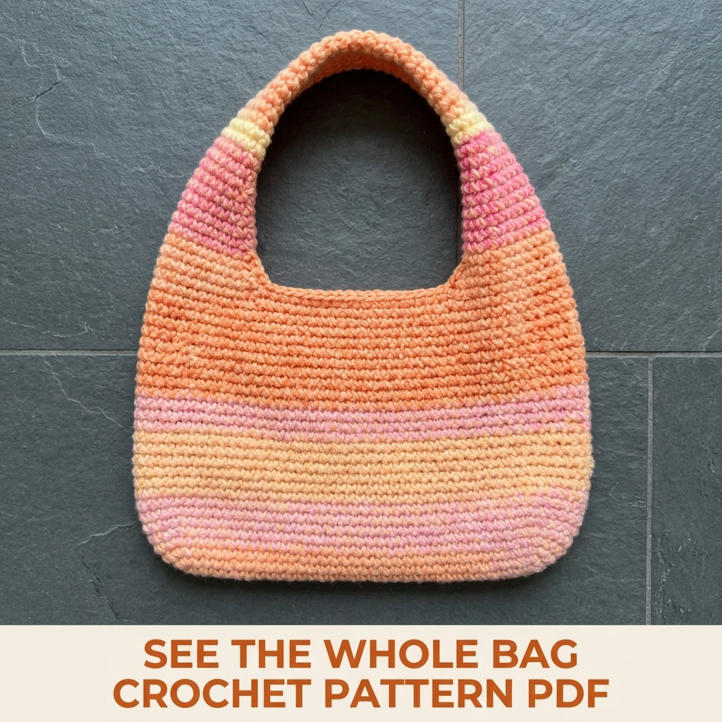 Sunset Slouch Bag Crochet Pattern PDF – Easy Single Crochet Shoulder Bag