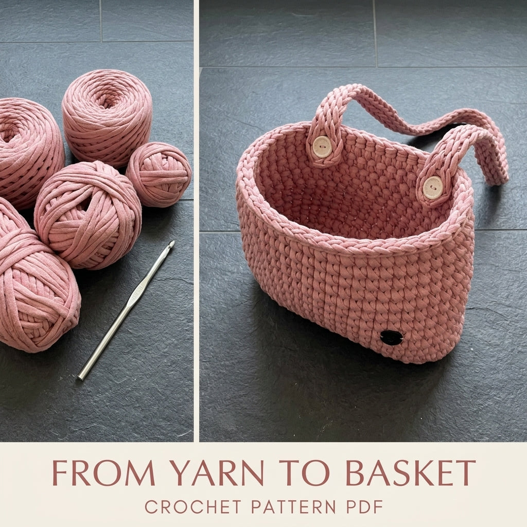 Chunky Car Seat Basket Crochet Pattern PDF – Headrest Hanging Organizer