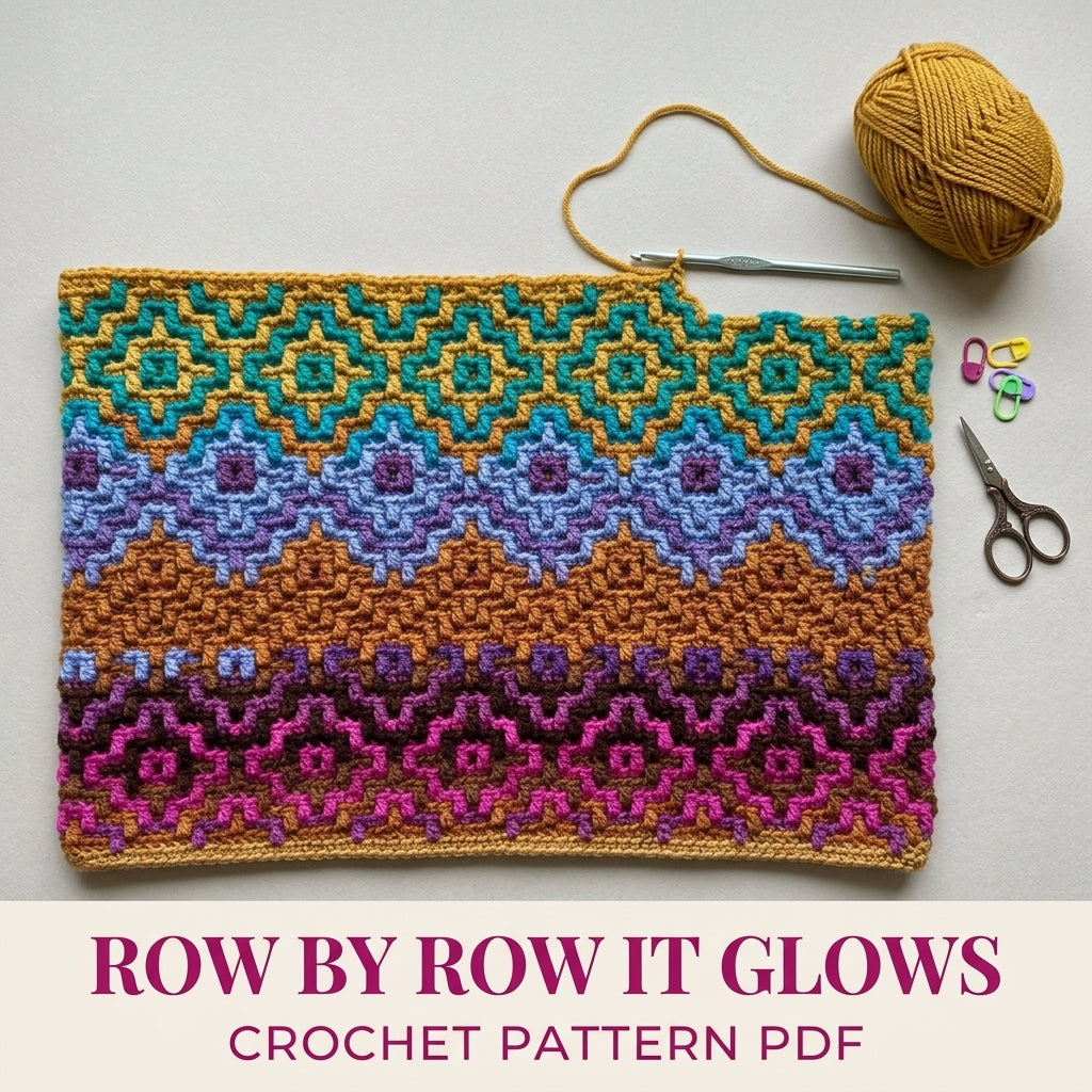 Jewel Mosaic Diamond Blanket Crochet Pattern PDF – Bold Mosaic Crochet Throw