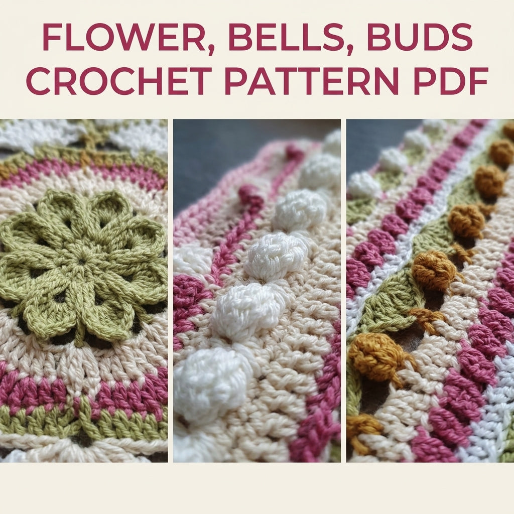 Rose and Sage Mandala Blanket Crochet Pattern PDF – Textured Cottage Mandala Throw