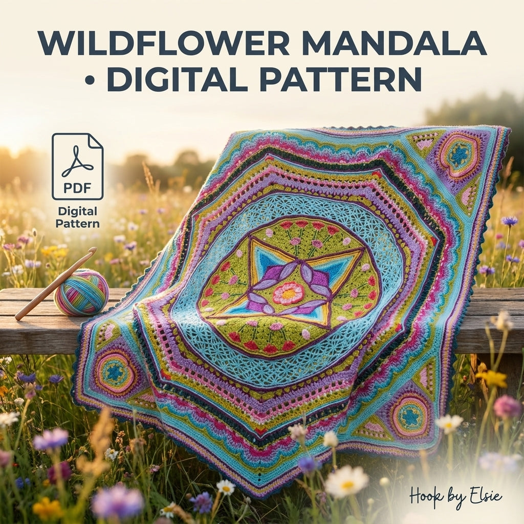 Wildflower Mandala Blanket Crochet Pattern