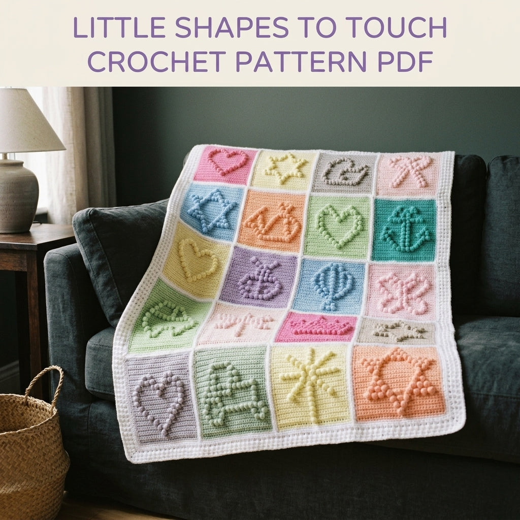 Bobble Shapes Baby Blanket Crochet Pattern PDF – Textured Pastel Squares