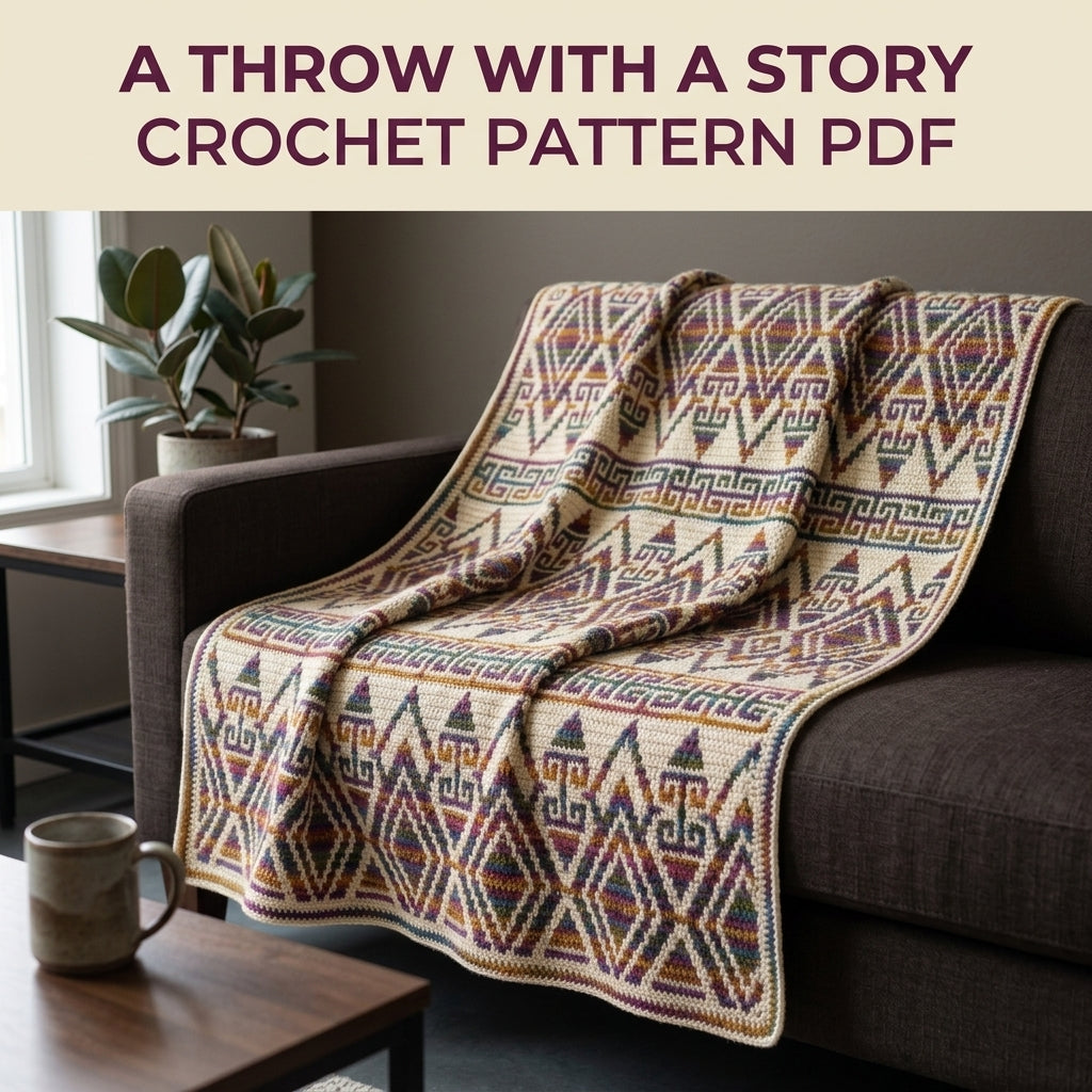 Geometric Mosaic Crochet Afghan Pattern PDF – Multicolour Throw Blanket