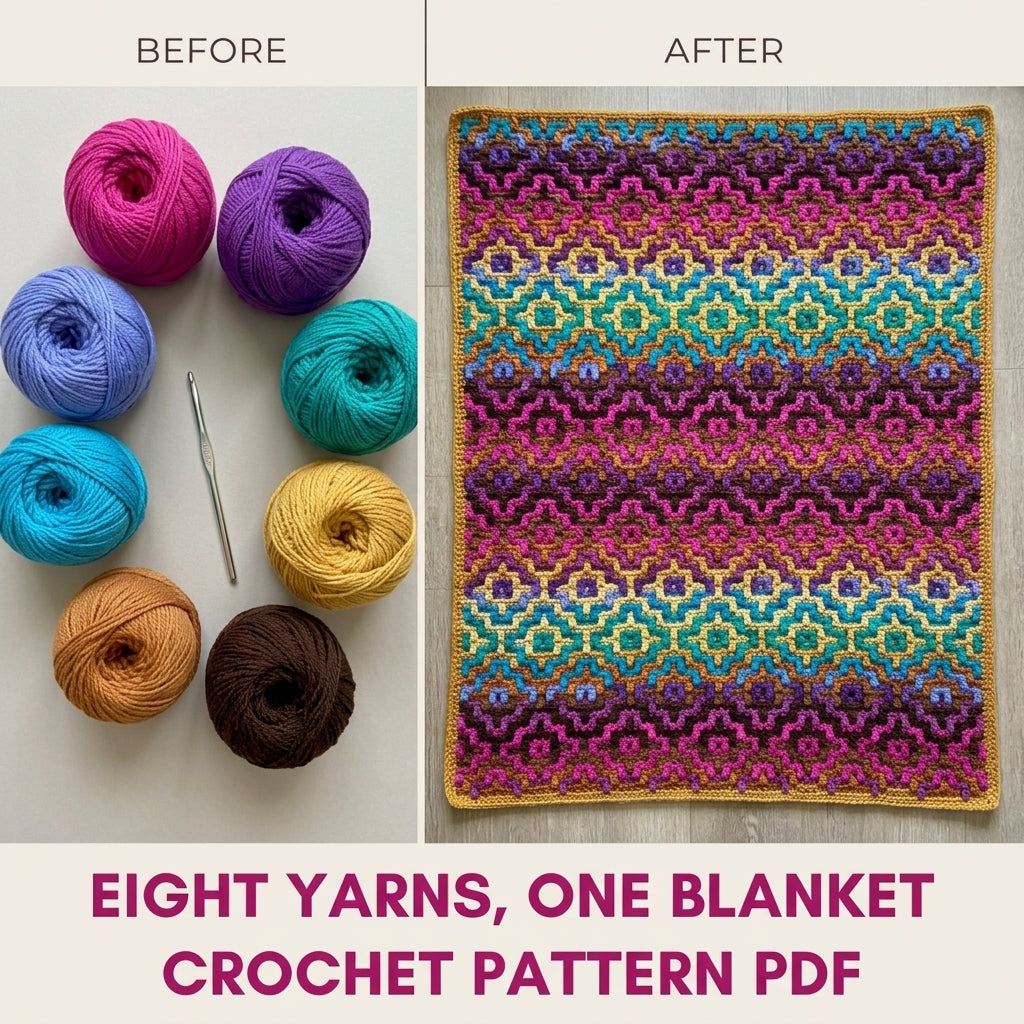 Jewel Mosaic Diamond Blanket Crochet Pattern PDF – Bold Mosaic Crochet Throw