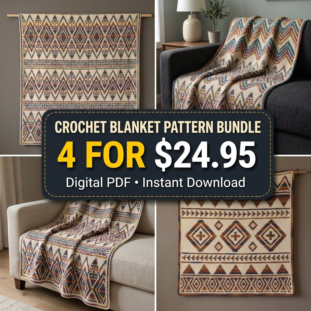 4 Best-Selling Crochet Blanket Patterns Bundle – PDF Download