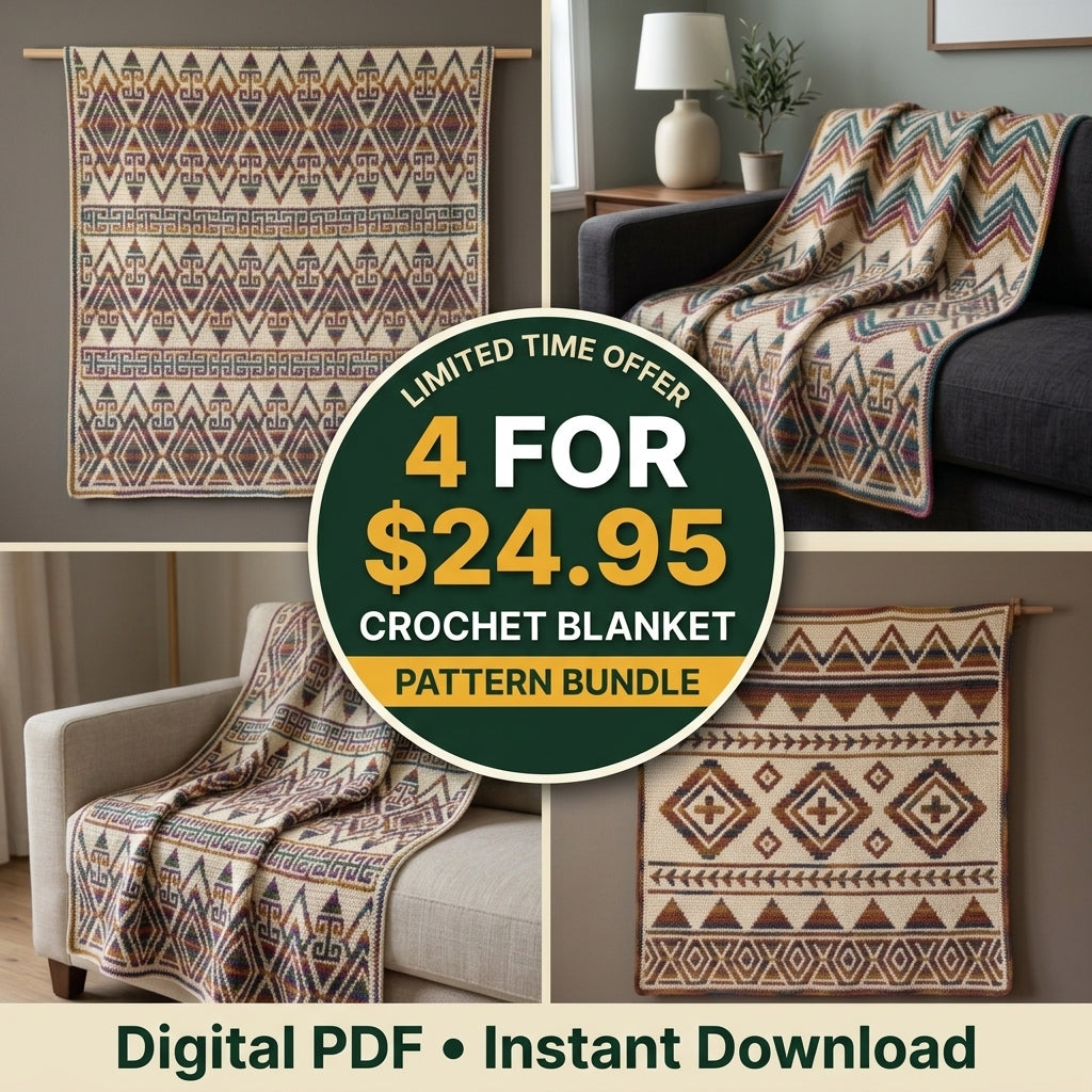 4 Best-Selling Crochet Blanket Patterns Bundle – PDF Download