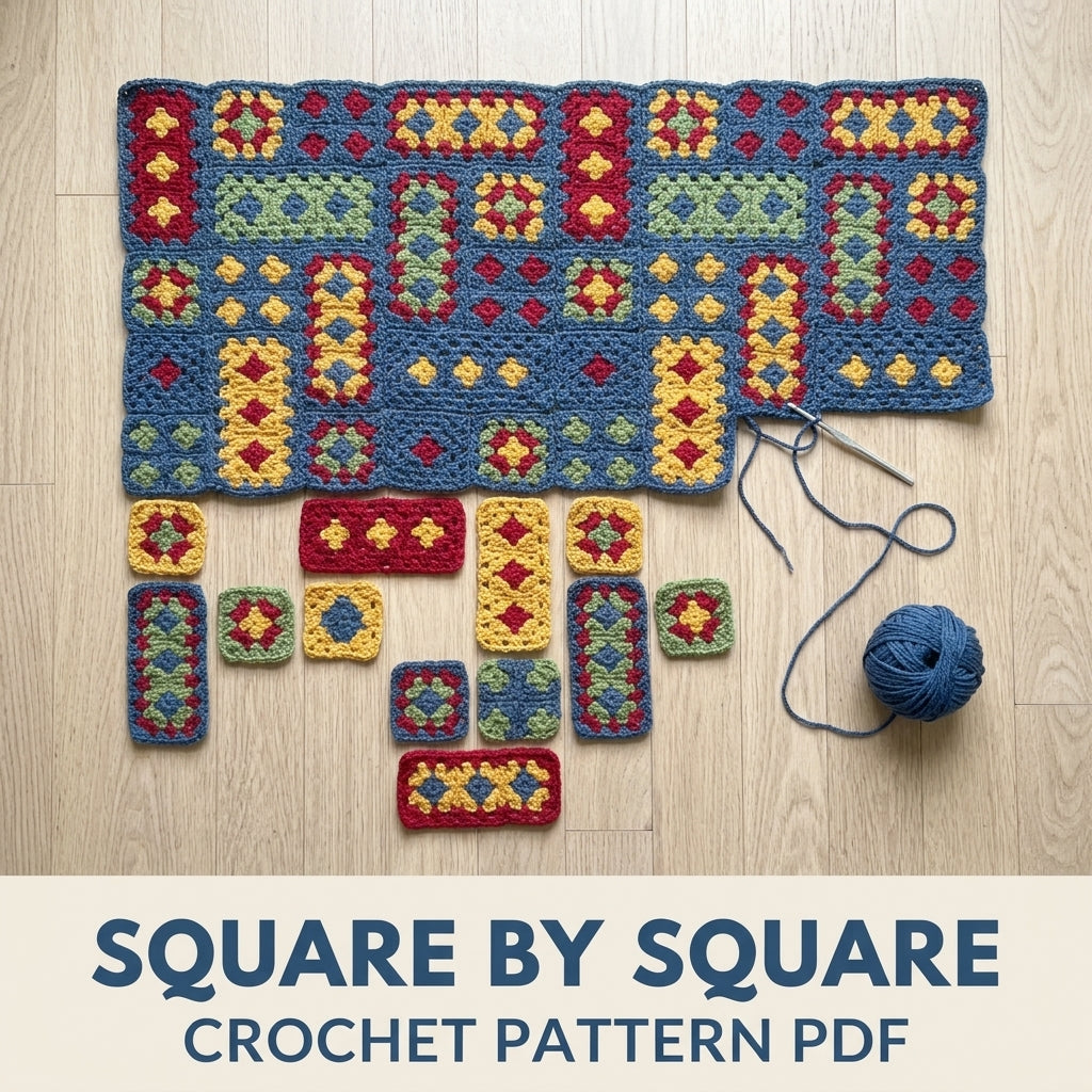 Granny Rectangle Blanket Crochet Pattern PDF – Retro Granny Afghan