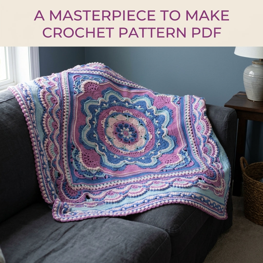 Overlay Mandala Blanket Crochet Pattern PDF – Textured Mandala Afghan