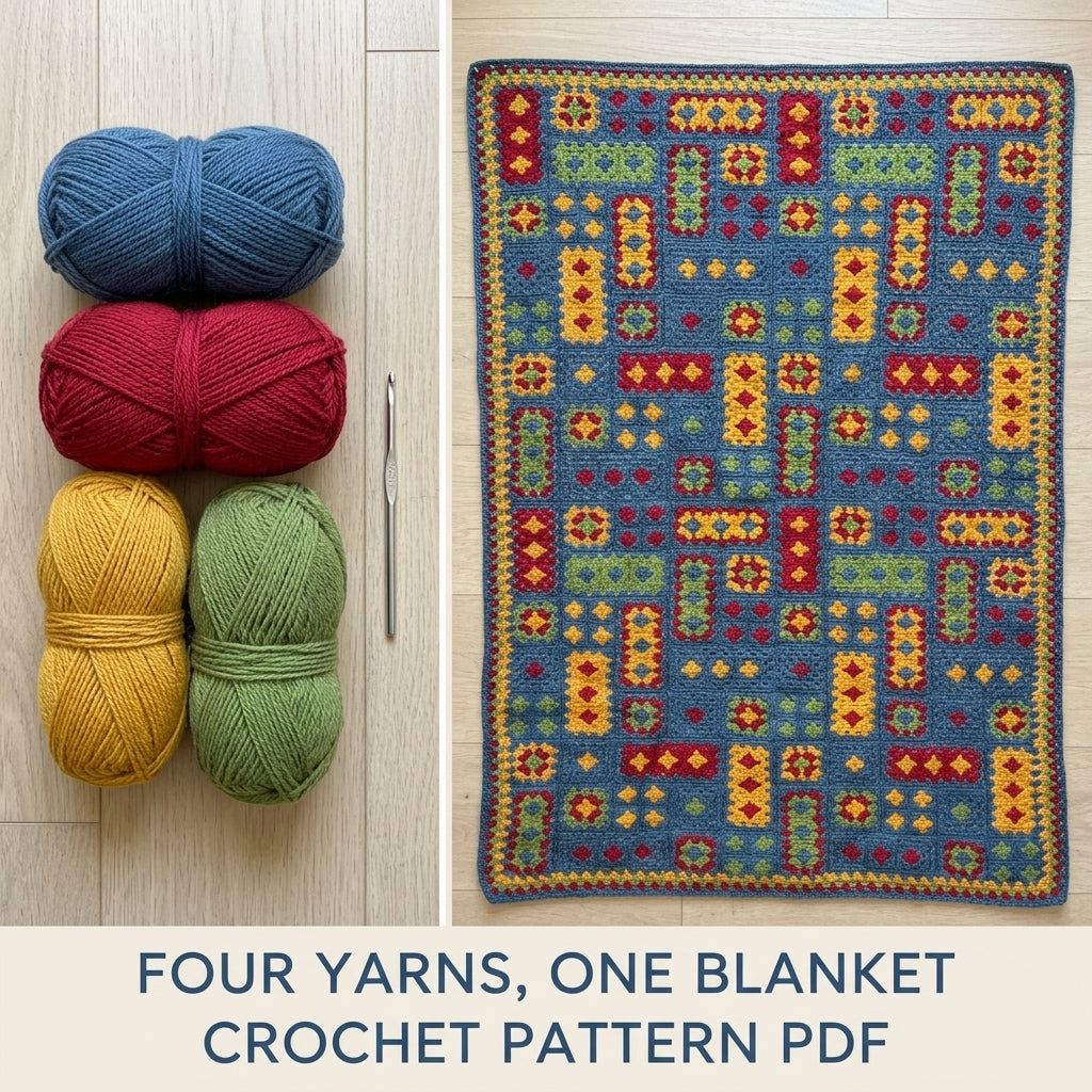 Granny Rectangle Blanket Crochet Pattern PDF – Retro Granny Afghan