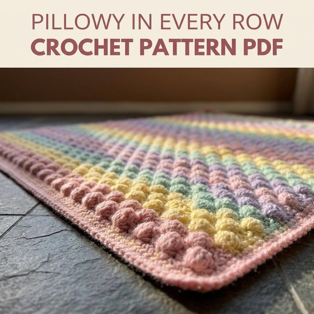 Puff Stitch Crochet Blanket Pattern PDF – Pastel Textured Throw for Beginners