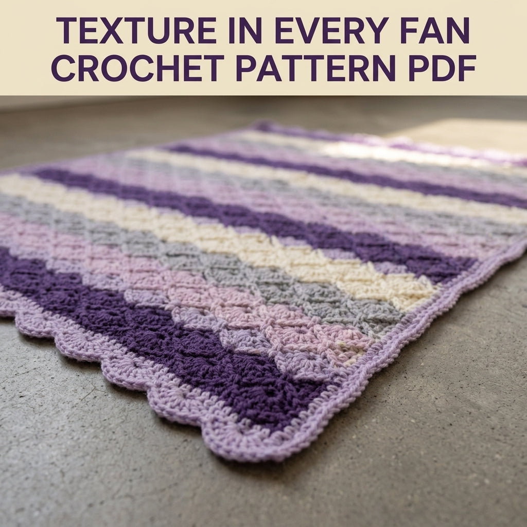 Shell Stitch Crochet Blanket Pattern PDF – Easy Purple Throw with Scalloped Border