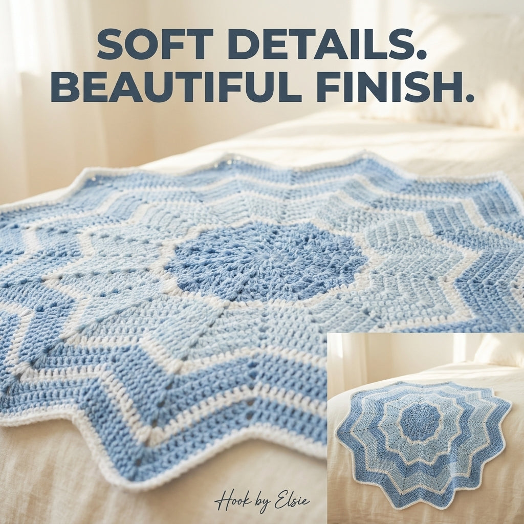 Bluebell Starburst Blanket Crochet Pattern