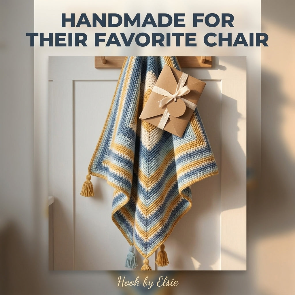 Coastal Stripes Moss Stitch Blanket Crochet Pattern