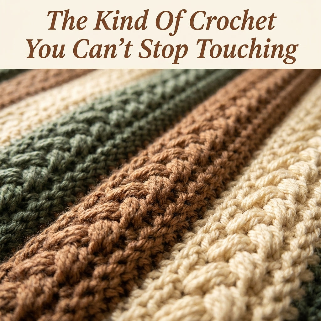 Cabled Stripe Blanket Crochet Pattern — Textured Braid Throw in Earth Tones, 4 Sizes, US Terms, PDF Download