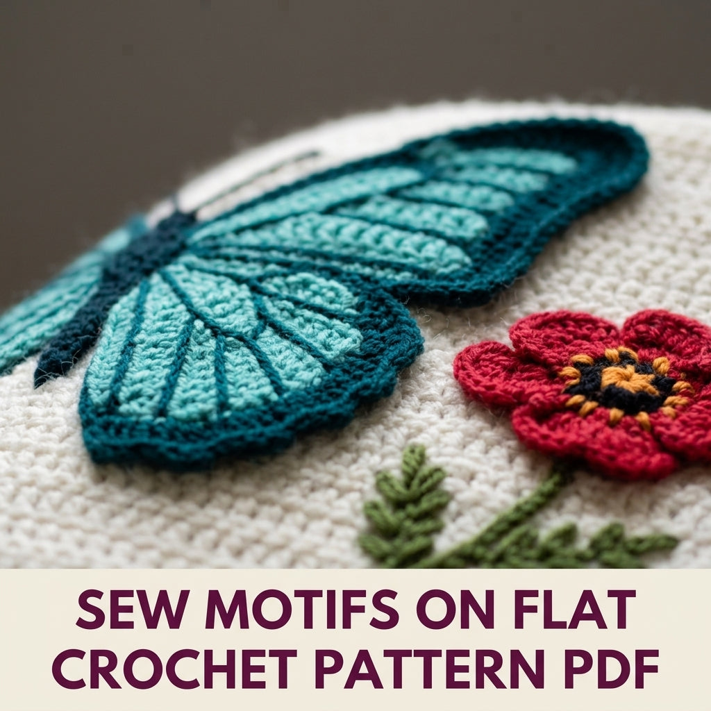Butterfly Garden Appliqué Blanket Crochet Pattern PDF – Butterflies and Poppies Throw