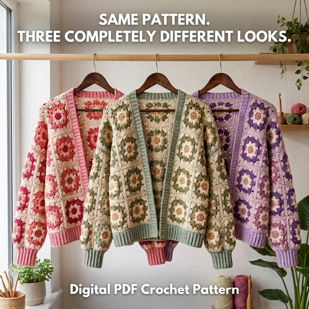 Daisy Granny Square Sweater – Crochet Pattern PDF