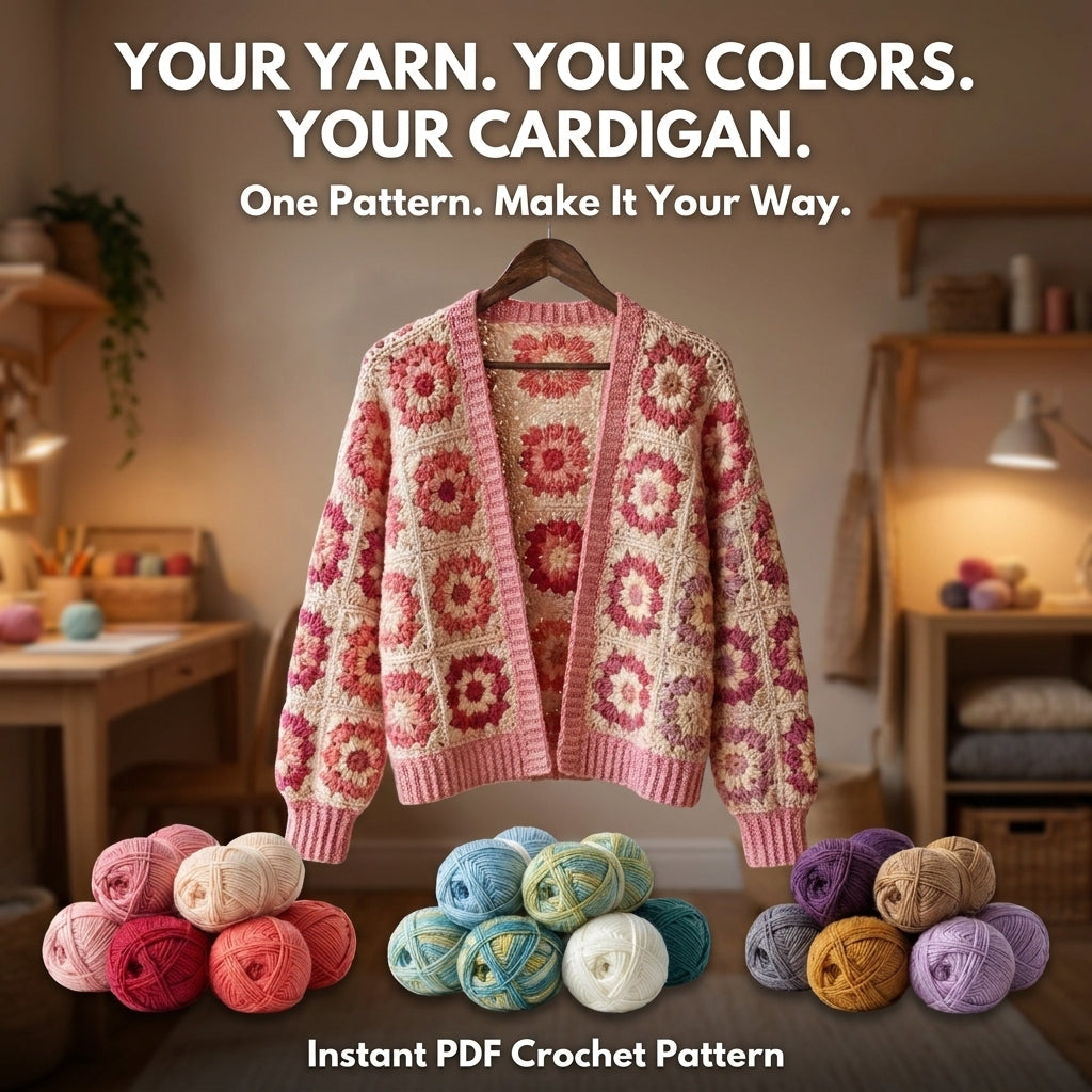 Daisy Granny Square Sweater – Crochet Pattern PDF