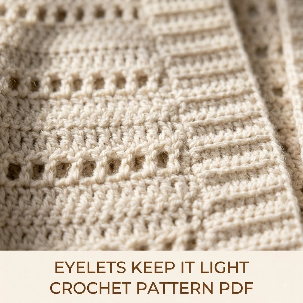 Lace Cocoon Cardigan Crochet Pattern PDF – Oversized Eyelet Cardigan with Ribbed Cuffs