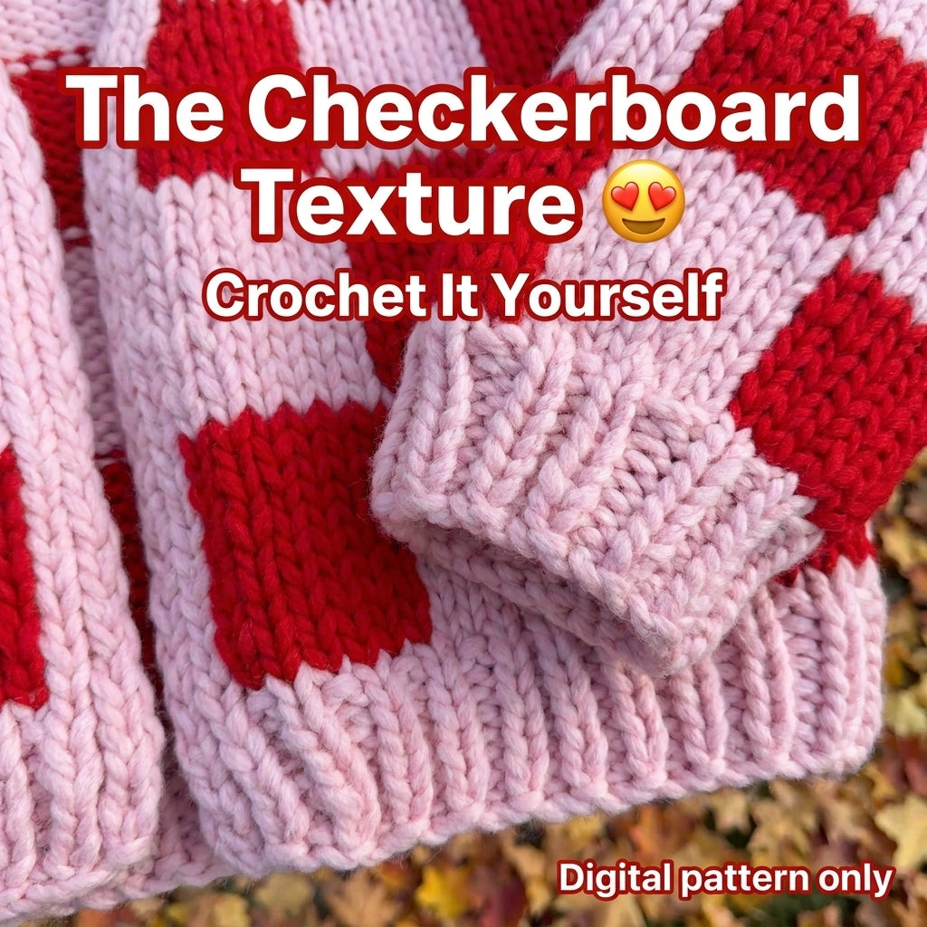 Chunky Checkerboard Cardigan KNITTING Pattern | Oversized Hand Knit Check Cardigan | Super Bulky Weekend Project | Sizes XS–[XX] | PDF Instant Download