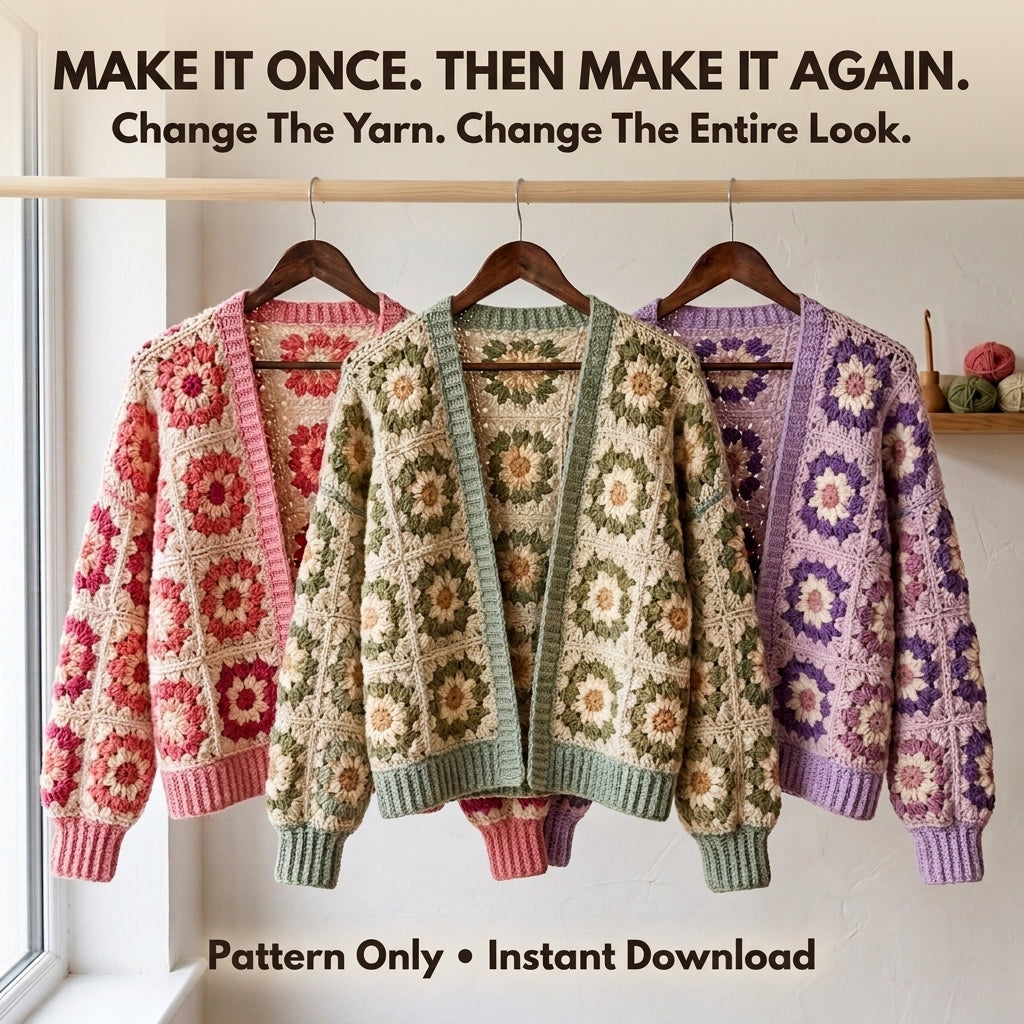 Daisy Granny Square Sweater – Crochet Pattern PDF