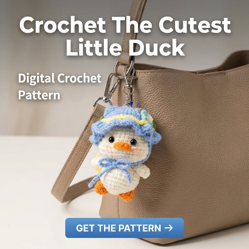 Duck Amigurumi Keychain Crochet Pattern | Mini Duckling with Removable Bonnet Hat | Beginner Amigurumi | PDF Instant Download