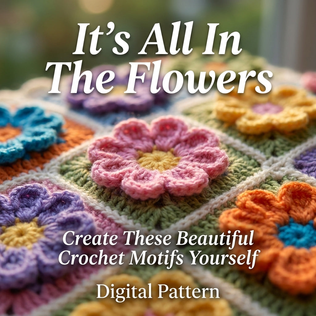 Floral Granny Square Cardigan Crochet Pattern | Cropped Patchwork Cardigan with Cream Border | Sizes XS–[XX] | PDF Instant Download