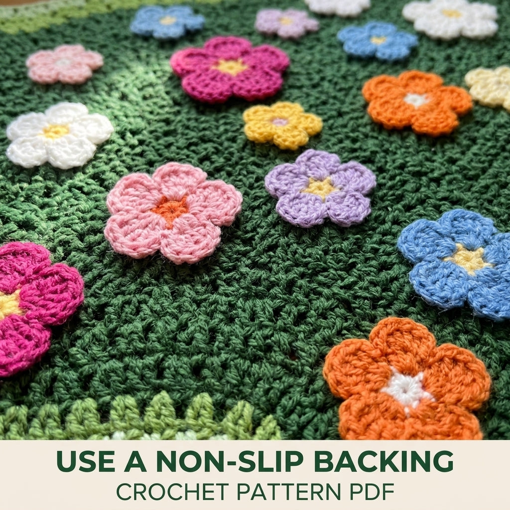 Flower Meadow Rug Crochet Pattern PDF – Cloud Shaped Floor Rug